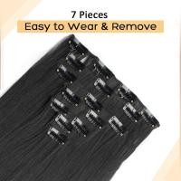 ราคา ⭐สินค้าใหม่⭐16 Clip In Hair Extensions 7 Piece Set 24 Inches Straight Synthetic Heat (50104099537)