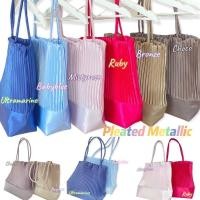 ราคา 8สีTote Metallic Pleate 12x13" กระเป๋าพลีท กระเป๋าน่ารัก (13780738514)