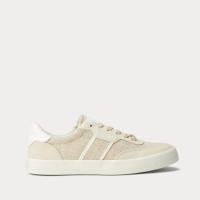 ราคา POLO RALPH LAUREN COURT LEATHER & CANVAS TRAINER #รองเท้า (24284707778)