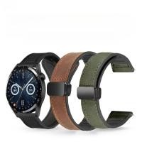 ราคา ☽☾ สายนาฬิกาหนังแท้ Crazy Horse สำหรับ Huawei Watch 3/GT2/GT3/Honor พร้อมหัวเข็มขัดแม่เหล็กและสายซิลิโคนโลหะ (42973655160)