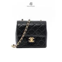 ราคา [ของแท้] CHANEL CLASSIC FLAP 7 BLACK LAMB GHW มีใบรับประกัน ตรวจสอบได้ทุกใบ ✅ (24496004653)