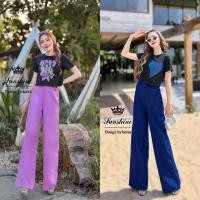ราคา (m,l) ชุดเข้าเซตผู้หญิง ชุดเซต 2 ชิ้น เสื้อแขนสั้น+กางเกงขายาวเอวสูง สวยมากๆ งานป้าย lady sunshine (19665092562)