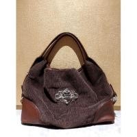 ราคา kathy van zeeland แท้100% กระเป๋าสะพายข้างมือสอง ผ้าลูกฟูก (22136034794)