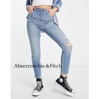 ราคา Abercrombie & Fitch Curve Love high rise skinny jeans in mid wash blue (22678509185)