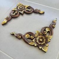 ราคา แผ่นไม้ เข้ามุม 16cmx16cm ไม้แกะสลัก ไม้สัก แกะสลัก แขวนผนัง ตกแต่งบ้าน Wall Hangings 1ชุด 2ชิ้น (16242346872)