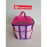 ราคา Superware กล่องใส่อาหาร ดูซิรัก (ชมพู)ชุดละ650ลด 519บาท (3729633386)