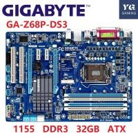 ราคา Gigabyte GA-Z68P-DS3 เมนบอร์ด LGA 1155 DDR3 สําหรับ Intel Z68 Gigabyte 32G Z68P-DS3 เดสก์ท็อปเมนบอร์ด SATA III II USB 3.0 บอร์ด (52200402455)