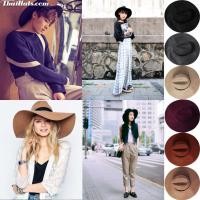 ราคา หมวกปีกกว้าง ทรงปานามา หมวก ปานามาผ้าสักหลาดตัดขอบ ผ้าสักหลาดแท้100% รุ่น F5Ah16-0023 แบรนด์ iDenGo (5669027515)