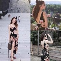 ราคา เดรสยาวลายดอก เว้าเอว (1209489549)