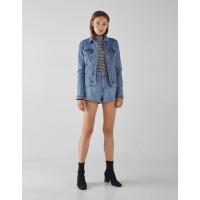 ราคา BERSHKA เสื้อแจ็คเก็ตยีนส์ด้อย Size L (46252557534)