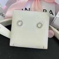 ราคา (ของแท้100%)❣️แถมกล่อง Pandora silver earrings pave logo ต่างหูโลโก้ (13601318197)