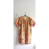 ราคา เดรสผ้าไหมไหมอินเดียงานปักมือมีซับในสีทองสวยงาม (27826555670)