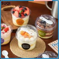 ราคา SUQI ถ้วยพุดดิ้ง 50 ชิ้น, ถ้วยโยเกิร์ตทรงกลมแบบใช้แล้วทิ้ง, โปร่งใสพร้อมฝาปิดช้อนถ้วยปาร์ตี้สําหรับถือไอศกรีมเยลลี่โยเกิร์ตและมูส (49356752630)