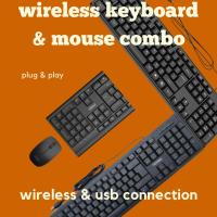ราคา ชุดคีย์บอร์ดและเมาส์ไร้สาย Combo 104 คีย์ 2.4GHz USB Full 2in1 Plug&Play (45701143099)