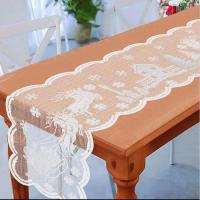 ราคา PANORAMA Christmas Table Runner WHITE SANTA ผ้าปูโต๊ะลูกไม้สีขาวยาว Elegant Modern Lace Premium (45905915612)