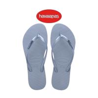 ราคา ส่งต่อ.. ของแท้ % รองเท้าแตะ Havaianas รุ่น Slim Logo Metallic Flip Flops สีฟ้า Ashley Blue (20469148650)