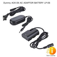 ราคา Dummy Battery ACK-E6 AC Adapter Battery LP-E6 for Canon 5DS 5DIV 7DII 80D EOS-R (13612759346)