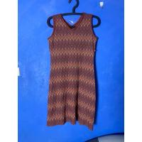 ราคา Ozoc เดรสลายหยักสีส้มอิฐ (28475048087)