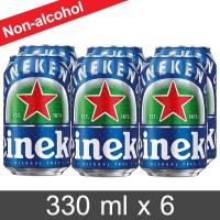 ราคา ไฮเนเก้น นอนแอลกอฮอล 0.0 เบียร์แคน 330มล. (6 กระป๋อง) Heineken Non Alcoholic 0.0 Beer PacK 6 (7445150541)