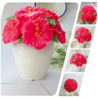 ราคา เทียนหอมดอกชบาแดง ใส่กระถาง มีกลิ่นหอม ขนาดกระถางใหญ่ กว้าง 12 cm สูง 14 cm ของตกแต่งบ้านสไตล์มินิมอล Modern (22412529656)