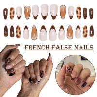 ราคา กล้วยไม้ฝรั่งเศสเสือดาวพิมพ์เล็บปลอมเล็บกันน้ําเล็บเสือดาวบนกดสั้นปลอม ยู0ง1 (47605869233)