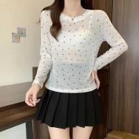 ราคา KaeKai พร้อมส่ง เสื้อแขนยาว ผ้าชีฟองบางๆ แบบสวม คอกลม สไตล์เกาหลี (25275864941)