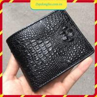 ราคา [หนังแท้] กระเป๋าสตางค์หนังจระเข้ทั้งใบสีดํา [GUARANTEEED GENUINE LEATHER] FREE BOX [DOHA] (47906110414)