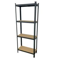 ราคา ชั้นวางของเหล็ก 4 ชั้น ชั้นวางอเนกประสงค์ สีดำ ลายไม้ 30x70x180 cm (40761678139)