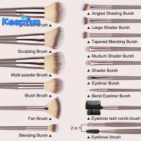 ราคา [Keepfun] 7/15Pcs Professional เครื่องสําอางแปรงแต่งหน้า Powder Eye Shadow Foundation Contour Blusher Blending Brown Beauty Tool สําหรับผู้หญิง [ใหม่] (57655644300)
