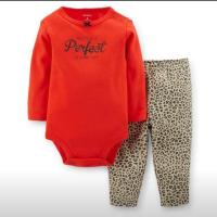 ราคา ชุดบอดี้สูทแขนยาว Carter's แท้สีแดง เซท 2 ชิ้น Size 18M (5364443)