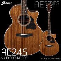 ราคา NEW acoustic กีตาร์โปร่งไฟฟ้า Ibanez AE series รุ่น AE245 / NT : Natural High Gloss (23902076844)