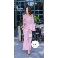 ราคา clearance saleSALE.M.จั้มสูทแขนกระดิ่งสีชมพูแต่งลูกไม้ งานป้าย DNY (19779141725)