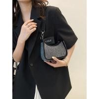 ราคา กระเป๋าถือ กระเป๋าสะพายไหล่ หนังPU ประดับเพชรคริสตัล (21237467159)