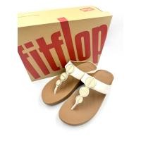 ราคา รองเท้า fitflop รุ่น Halo Metallic Trim toe-post Sandals สีครีม #38 (25562190222)