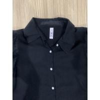 ราคา เสื้อเชิ้ตสีดำ แขนยาว ตรงแขน มีมุก ใส่สบาย อก36’ (22809992821)
