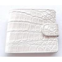 ราคา Huncroc กระเป๋าสตางค์หนังจระเข้แท้ ส่วนหนังท้อง สีขาว ฟรีพวงกุญแจหางจระเข้ (9957949122)