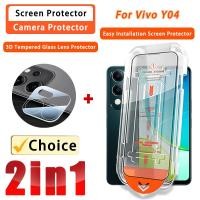 ราคา 2 IN 1 ฟิล์ม Vivo Y04 กระจกนิรภัยสําหรับ Vivo Y03t Y03 Y19s Y19 Pro Y18e Y18 Y18t Y18i 5G 4G 3D เลนส์ฟิล์มและป้องกันหน้าจอติดตั้งง่าย Magic กล่อง (50404407917)