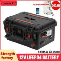 ราคา 12V100Ah แบตเตอรี่ลิเธียมใหม่ LiFePo4 120AH 150AH200AH 12v ชาร์จใหม่ได้ 300A พร้อม Bluetooth BMS สำห (41326332926)