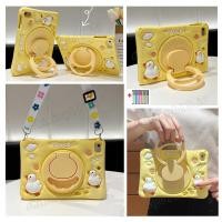 ราคา For Samsung Galaxy Tab A8 SM-X200 S6 A7 Lite T220 T290 T510 T500 P610 Duck Pattern Kids Cartoon Silicone Case With 360 Rotation Stand Shockproof Tablet Cover (18691121315)