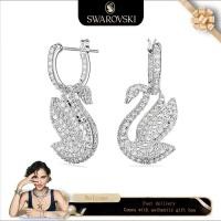 ราคา Swarovski (ใหม่)Fashionwomensearrings S925 เงินสเตอร์ลิง Swan Pave White Diamond Swarovski Iconic Swan ต่างหูของขวัญวันวาเลนไทน์ของขวัญวันเกิด (27176043898)