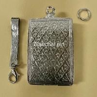 ราคา (แถมแหนบ)กรอบเงิน ตลับเงิน ตลับพระ ใส่พระสมเด็จ ปิดหลัง (แกะลายไทย) (43064897236)