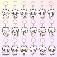 ราคา พวงกุญแจตัวอักษรมะพร้าว ทําเอง ชื่อเพื่อนตัวอักษรภาษาอังกฤษพวงกุญแจการ์ตูนแมวกระเป๋าจี้ (41267440651)