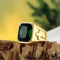 ราคา ▣ 316L Stainless Steel Cross Gemstone Rings Men Women Charm Personality Hip Hop Retro Punk Rin (24340336838)