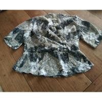ราคา เสื้อวินเทจคอวีป้าย แต่งจีบช่วงเอวหรูดูดีฝุดมือสอง (8832853110)