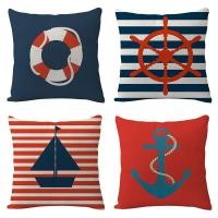 ราคา ปลอกหมอนอิงโซฟา ผ้าลินิน ลายสมอเรือ สําหรับรถยนต์ (20750632055)