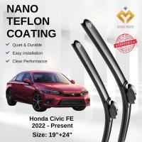 ราคา Honda Civic FE ปี Premium Japan Tech ใบปัดน้ําฝนรถยนต์ 19+24 Type 04 ไร้ริ้ว ทนทาน ติดตั้งง่าย + (48501568141)