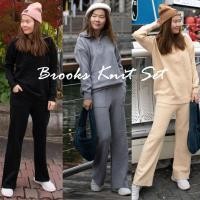 ราคา ชุดวอร์มเซ็ทไหมพรม ผ้านิ่ม ใส่สบาย คอปกซิป ทรงโอเวอร์ไซส์ Brooks Knit Set /thepencil (23029149714)