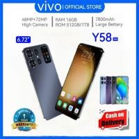 ราคา 【COD】5G โทรศัพท์มือถือจีน ราคาถูก VIVO Y58 6.72 นิ้ว รองรับ 2 ซิม 16GB+256/512GB 7800mAh 48MP+72MP รับประกันร้าน 1 ปี (29533796231)
