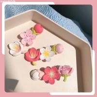ราคา [AD] Pink Peach Blossom Hairpin Sweet Girl Fresh Side Clip Hair Accessories (42303723572)