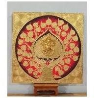 ราคา ภาพวาดพระพิฆเนศปางประทานพรพื้นสีแดงขนาด60×60cm (9778493130)